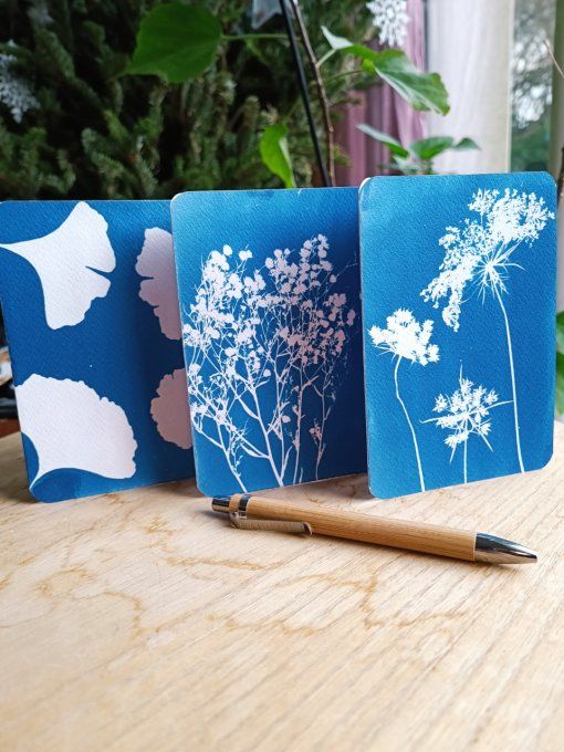 Carte Cyanotype Botanique - Fait Main