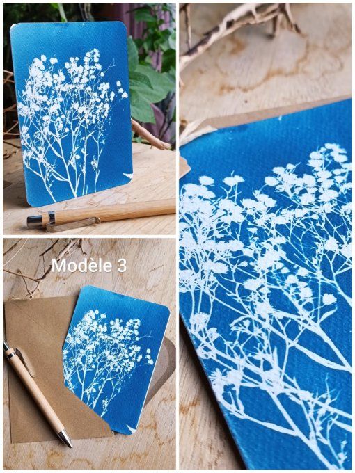 Carte Cyanotype Botanique - Fait Main