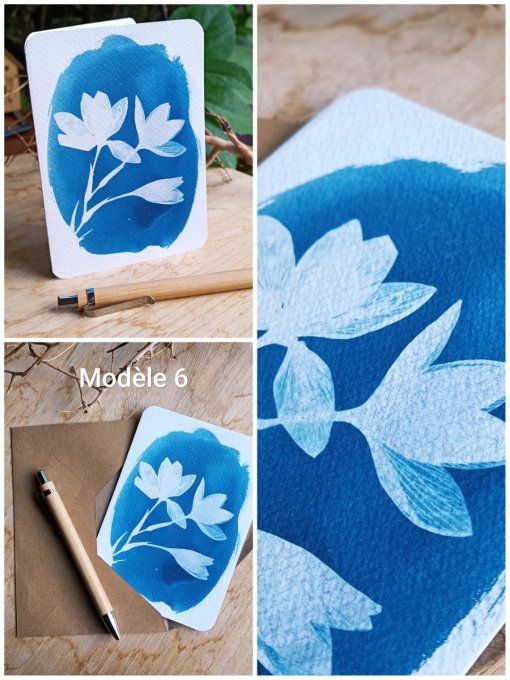 Carte Cyanotype Botanique - Fait Main 