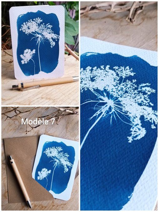 Carte Cyanotype Botanique - Fait Main 