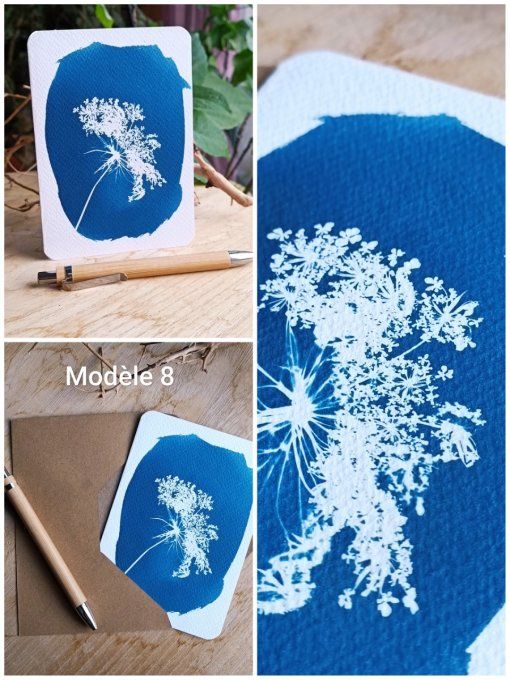 Carte Cyanotype Botanique - Fait Main 