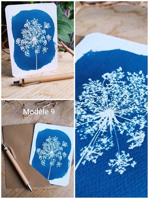 Carte Cyanotype Botanique - Fait Main 