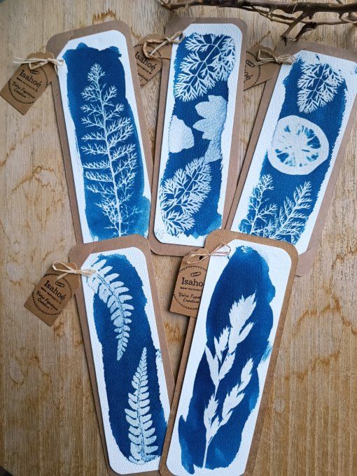 Marque-page Cyanotype Botanique - Fait Main  