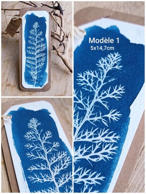 Marque-page Cyanotype Botanique - Fait Main  