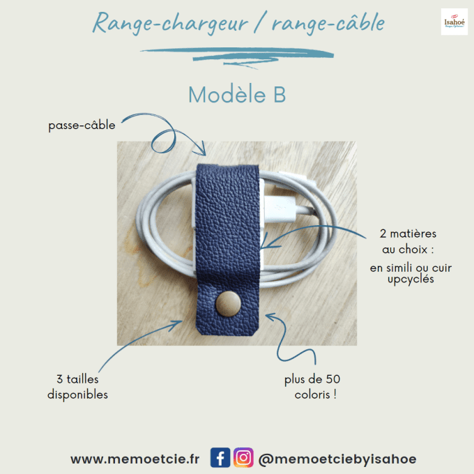 Range-chargeur/ range-câble - Simili upcyclé