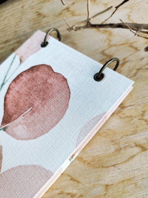 Bloc Notes " Doux pétales " Fait Main en papier - Rechargeable 