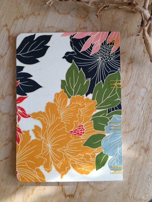 Carnet Reliure Copte - Pivoine - Fait Main  