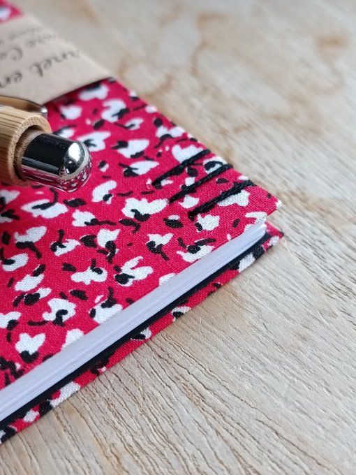 Petit Carnet Reliure Copte - Rouge et noir - Fait Main  