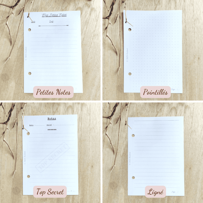 Bloc Notes " Doux pétales " Fait Main en papier - Rechargeable 