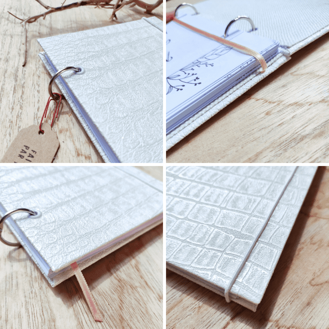 Carnet de notes ou Agenda " Croco " Fait Main en Papier - Rechargeable 