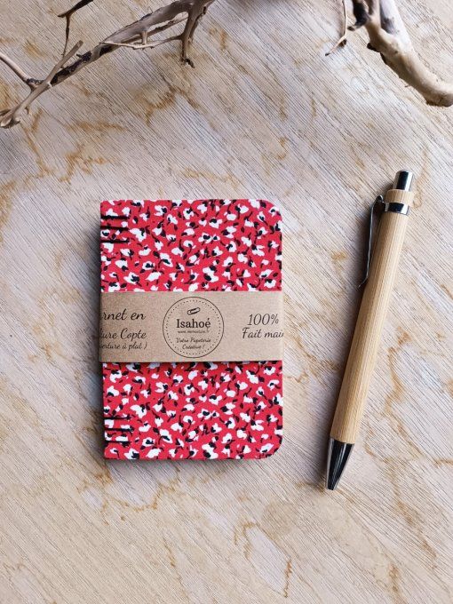 Petit Carnet Reliure Copte - Rouge et noir - Fait Main  