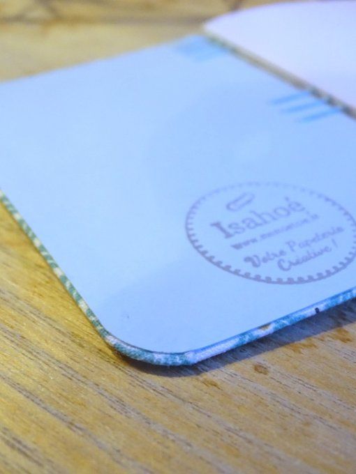 Petit Carnet Reliure Copte - Eventail turquoise - Fait Main 