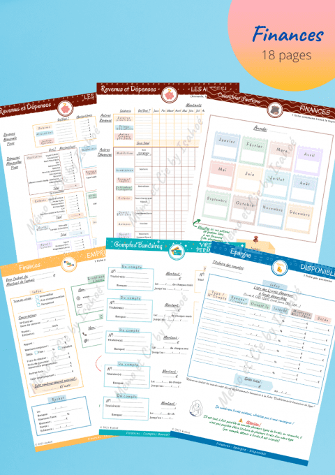 Mémo Familial- 3 catégories : Finances / Emploi et Retraite / Loisirs - 53 pages