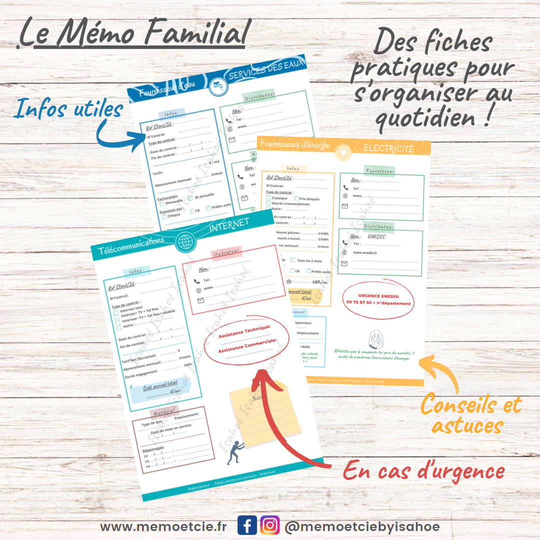 Fiches pratiques pour s'organiser à la maison